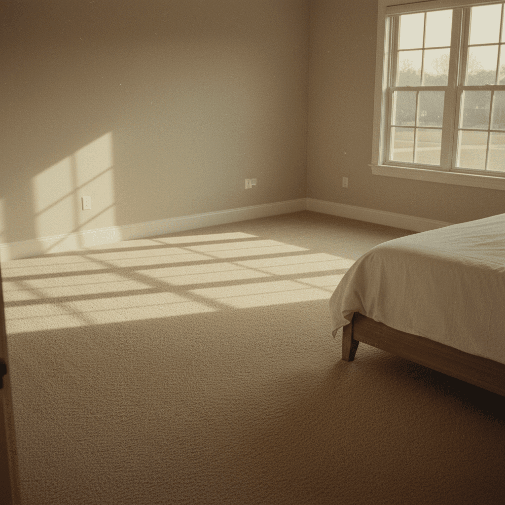 Carpet installation in residential master bedroom