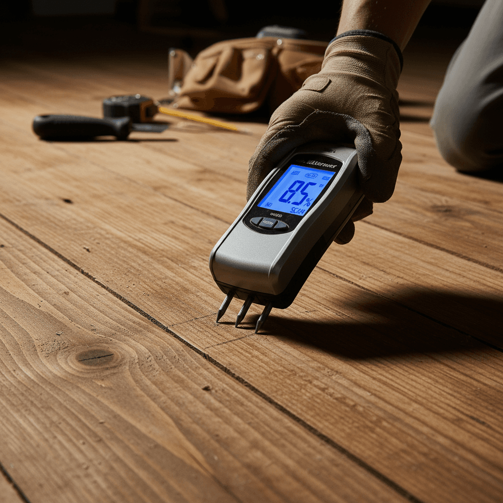 Flooring subfloor preparation and moisture testing