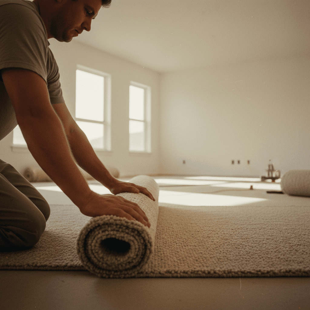 Carpet installation in residential space