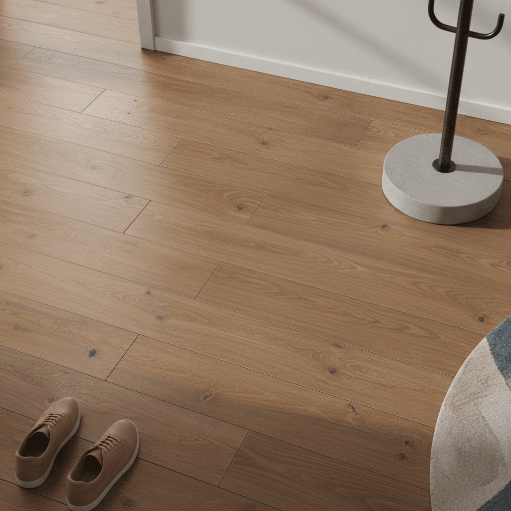 Luxury vinyl plank flooring in home entryway