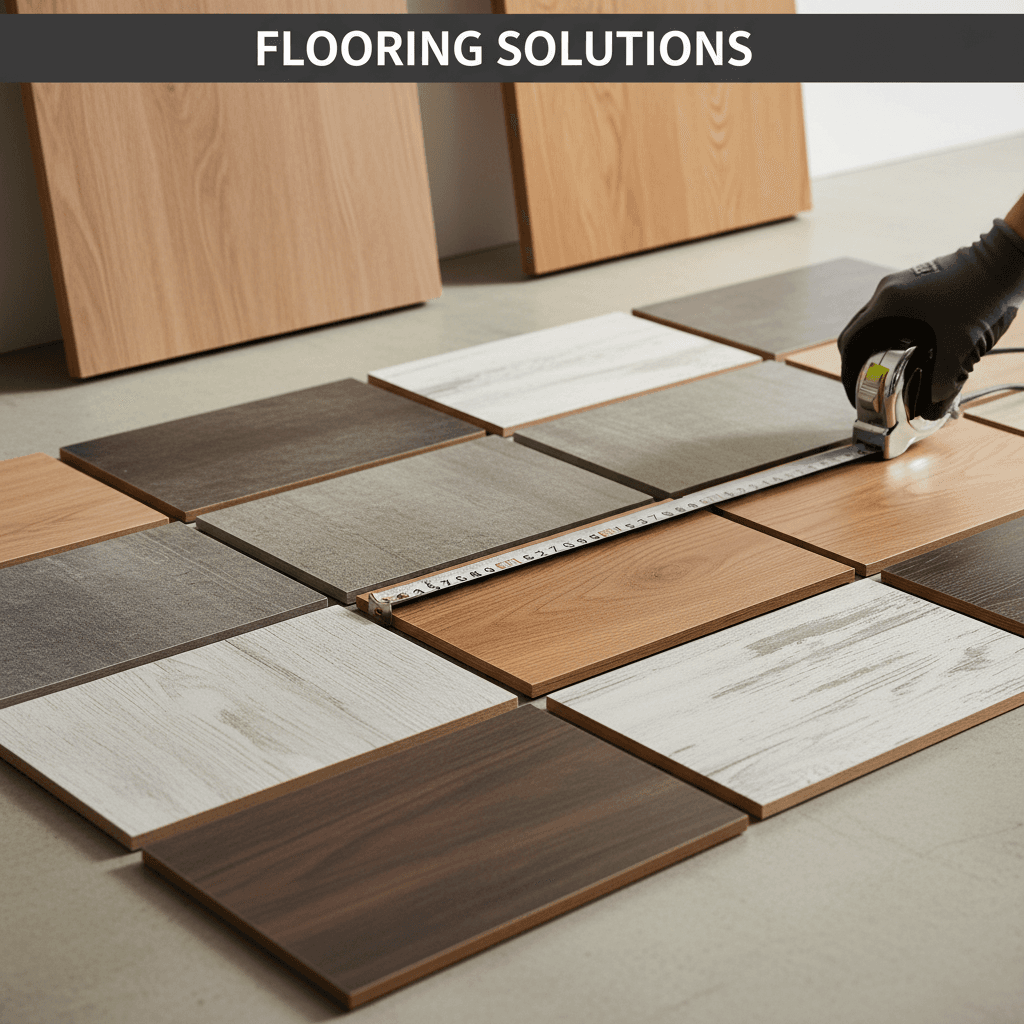 Vinyl and laminate flooring material samples